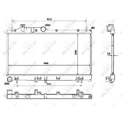 Hladnjak, hlađenje motora NRF NRF 53929 IC-C3CB54