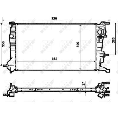 Hladnjak, hlađenje motora NRF NRF 53964 IC-BFFCED