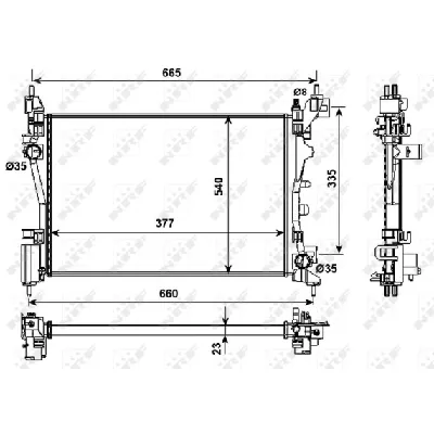 Hladnjak, hlađenje motora NRF NRF 53981 IC-C0E846