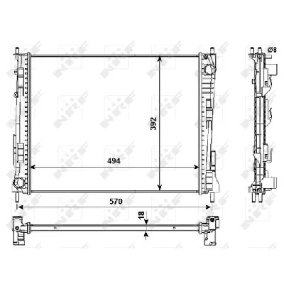 Hladnjak, hlađenje motora NRF NRF 53991 IC-C0E84E