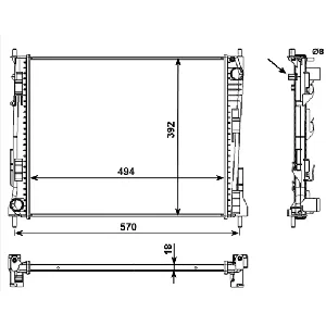 Hladnjak, hlađenje motora NRF NRF 53992 IC-C0E84F