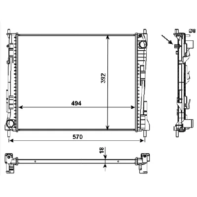 Hladnjak, hlađenje motora NRF NRF 53992 IC-C0E84F