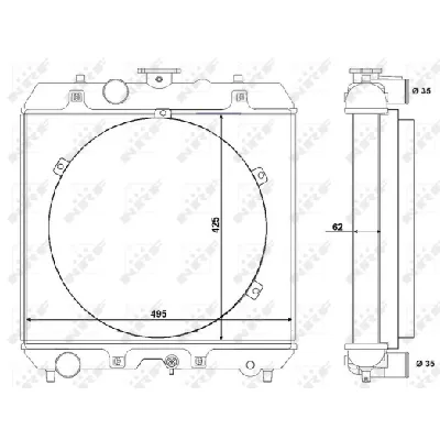Hladnjak, hlađenje motora NRF NRF 54103 IC-D79D3F