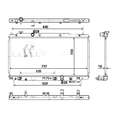 Hladnjak, hlađenje motora NRF NRF 54505 IC-DEB317