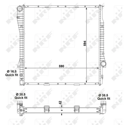 Hladnjak, hlađenje motora NRF NRF 55328 IC-AE5808