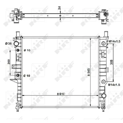 Hladnjak, hlađenje motora NRF NRF 55334 IC-C3C9C8