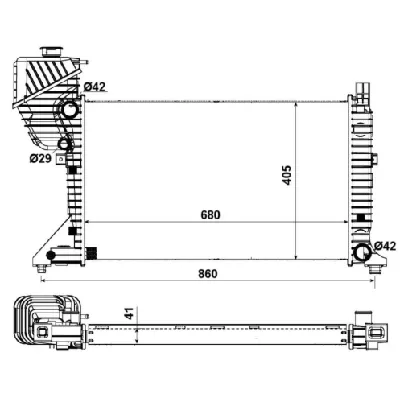 Hladnjak, hlađenje motora NRF NRF 55348A IC-DEB308