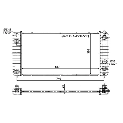 Hladnjak, hlađenje motora NRF NRF 56011 IC-D60A63