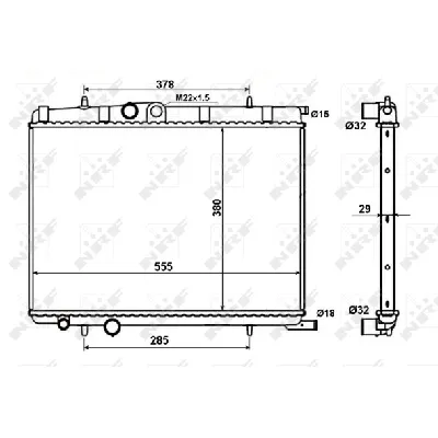 Hladnjak, hlađenje motora NRF NRF 56021 IC-D60A68