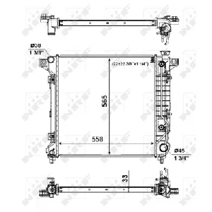 Hladnjak, hlađenje motora NRF NRF 56023 IC-D60A69