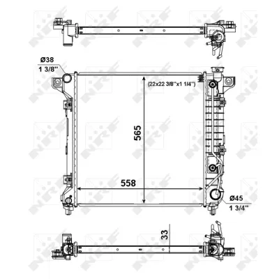 Hladnjak, hlađenje motora NRF NRF 56023 IC-D60A69