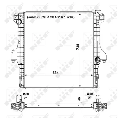 Hladnjak, hlađenje motora NRF NRF 56025 IC-D75676