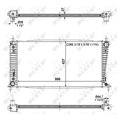Hladnjak, hlađenje motora NRF NRF 56031 IC-DEB333