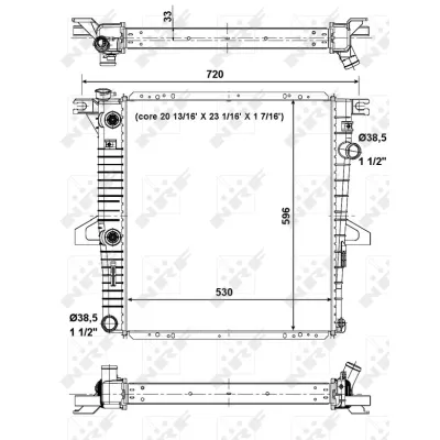 Hladnjak, hlađenje motora NRF NRF 56033 IC-D60A70