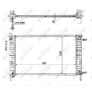Hladnjak, hlađenje motora NRF NRF 56134 IC-D756AC