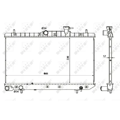 Hladnjak, hlađenje motora NRF NRF 56155 IC-DEB342
