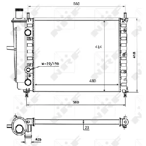 Hladnjak, hlađenje motora NRF NRF 58016 IC-AE5824