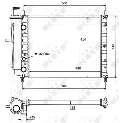 Hladnjak, hlađenje motora NRF NRF 58016 IC-AE5824