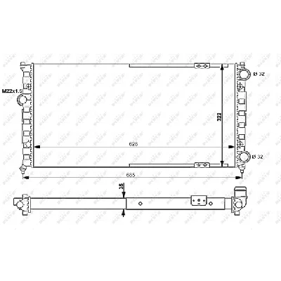 Hladnjak, hlađenje motora NRF NRF 58095 IC-AE584B