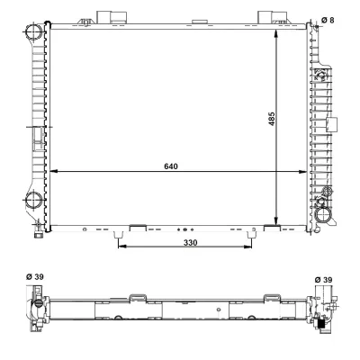 Hladnjak, hlađenje motora NRF NRF 58098 IC-AE584D