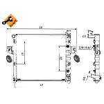 Hladnjak, hlađenje motora NRF NRF 58113 IC-AE5858