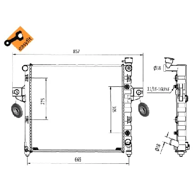 Hladnjak, hlađenje motora NRF NRF 58113 IC-AE5858