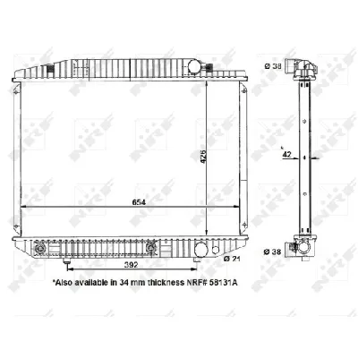 Hladnjak, hlađenje motora NRF NRF 58131 IC-AE5865