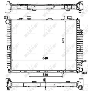 Hladnjak, hlađenje motora NRF NRF 58159 IC-AE5876