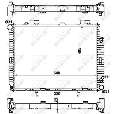 Hladnjak, hlađenje motora NRF NRF 58159 IC-AE5876