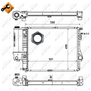 Hladnjak, hlađenje motora NRF NRF 58165 IC-AE587A