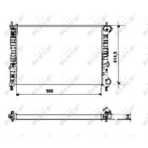 Hladnjak, hlađenje motora NRF NRF 58169 IC-AE587E