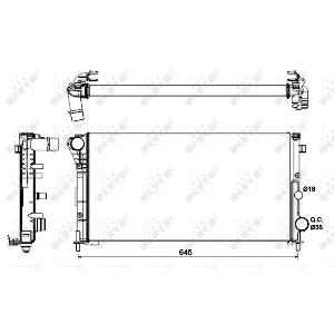 Hladnjak, hlađenje motora NRF NRF 58185 IC-AE588C