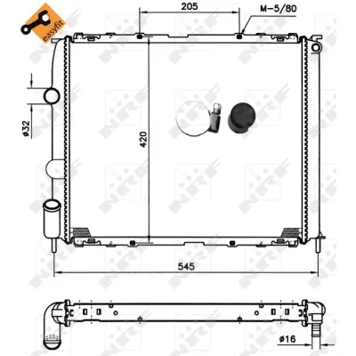 Hladnjak, hlađenje motora NRF NRF 58194 IC-AE5892
