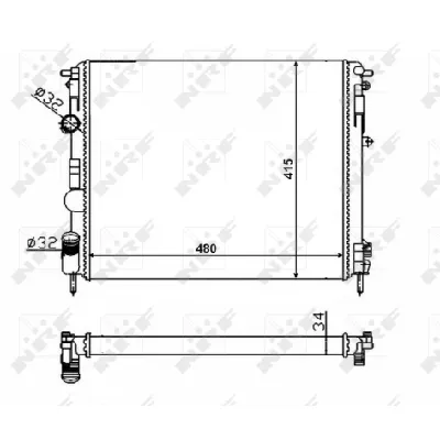 Hladnjak, hlađenje motora NRF NRF 58217 IC-AE58A1