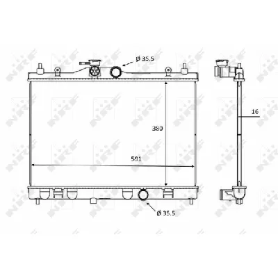 Hladnjak, hlađenje motora NRF NRF 58236 IC-D8182E