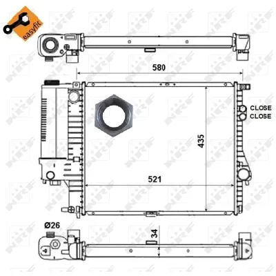 Hladnjak, hlađenje motora NRF NRF 58247 IC-AE58AF