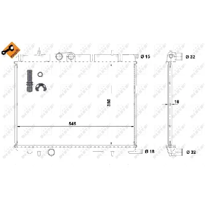 Hladnjak, hlađenje motora NRF NRF 58267 IC-AE58BD