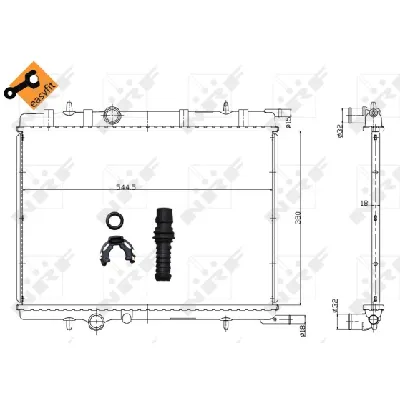 Hladnjak, hlađenje motora NRF NRF 58304 IC-AE58D4