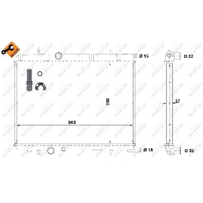 Hladnjak, hlađenje motora NRF NRF 58311 IC-AE58DA