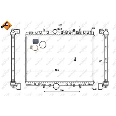 Hladnjak, hlađenje motora NRF NRF 58315 IC-AE58DE