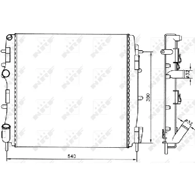 Hladnjak, hlađenje motora NRF NRF 58316 IC-AE58DF