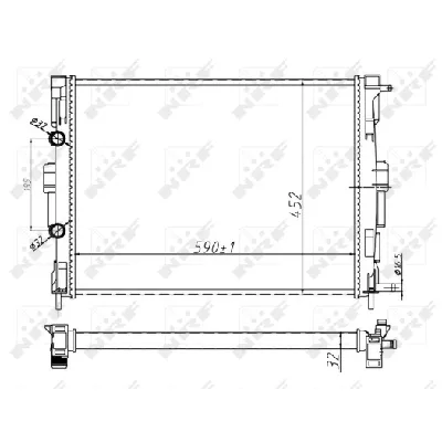 Hladnjak, hlađenje motora NRF NRF 58329A IC-D81836