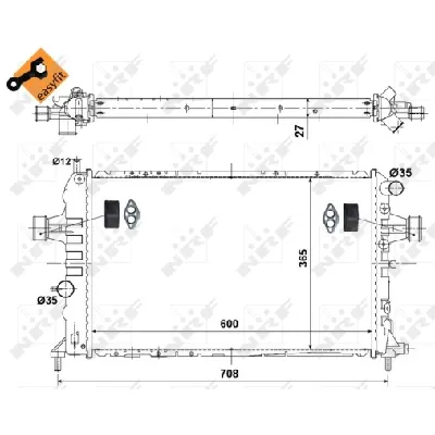 Hladnjak, hlađenje motora NRF NRF 58344 IC-C3CA63