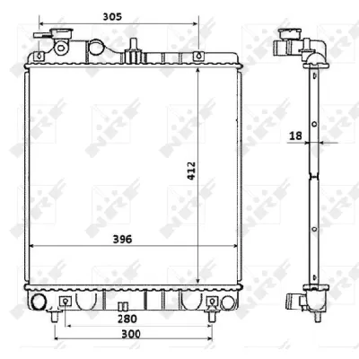 Hladnjak, hlađenje motora NRF NRF 58354 IC-C3CBA5