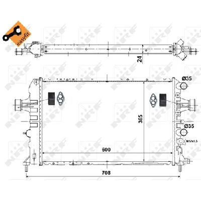 Hladnjak, hlađenje motora NRF NRF 58355 IC-C3CA64