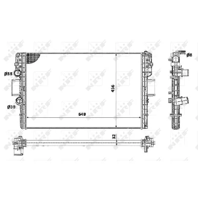 Hladnjak, hlađenje motora NRF NRF 58361 IC-C3C9D4