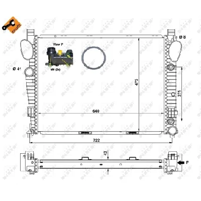 Hladnjak, hlađenje motora NRF NRF 58366 IC-C3CA36