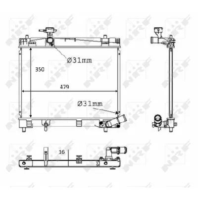 Hladnjak, hlađenje motora NRF NRF 58384 IC-D8183A