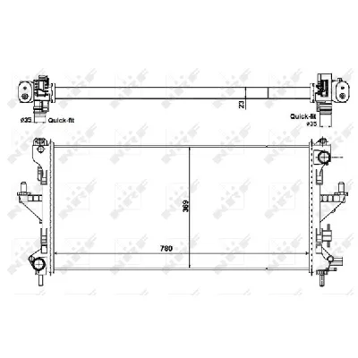 Hladnjak, hlađenje motora NRF NRF 58424 IC-D60A72