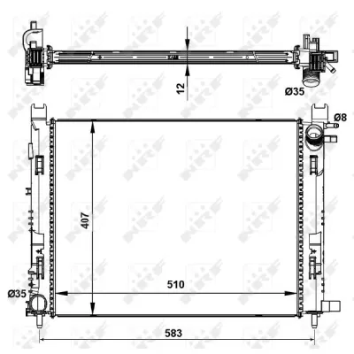 Hladnjak, hlađenje motora NRF NRF 58444 IC-D8183D
